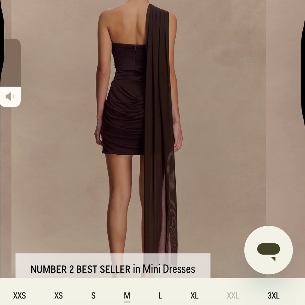 MESHKI One-Shoulder Brown Dress - Picture 3 of 4